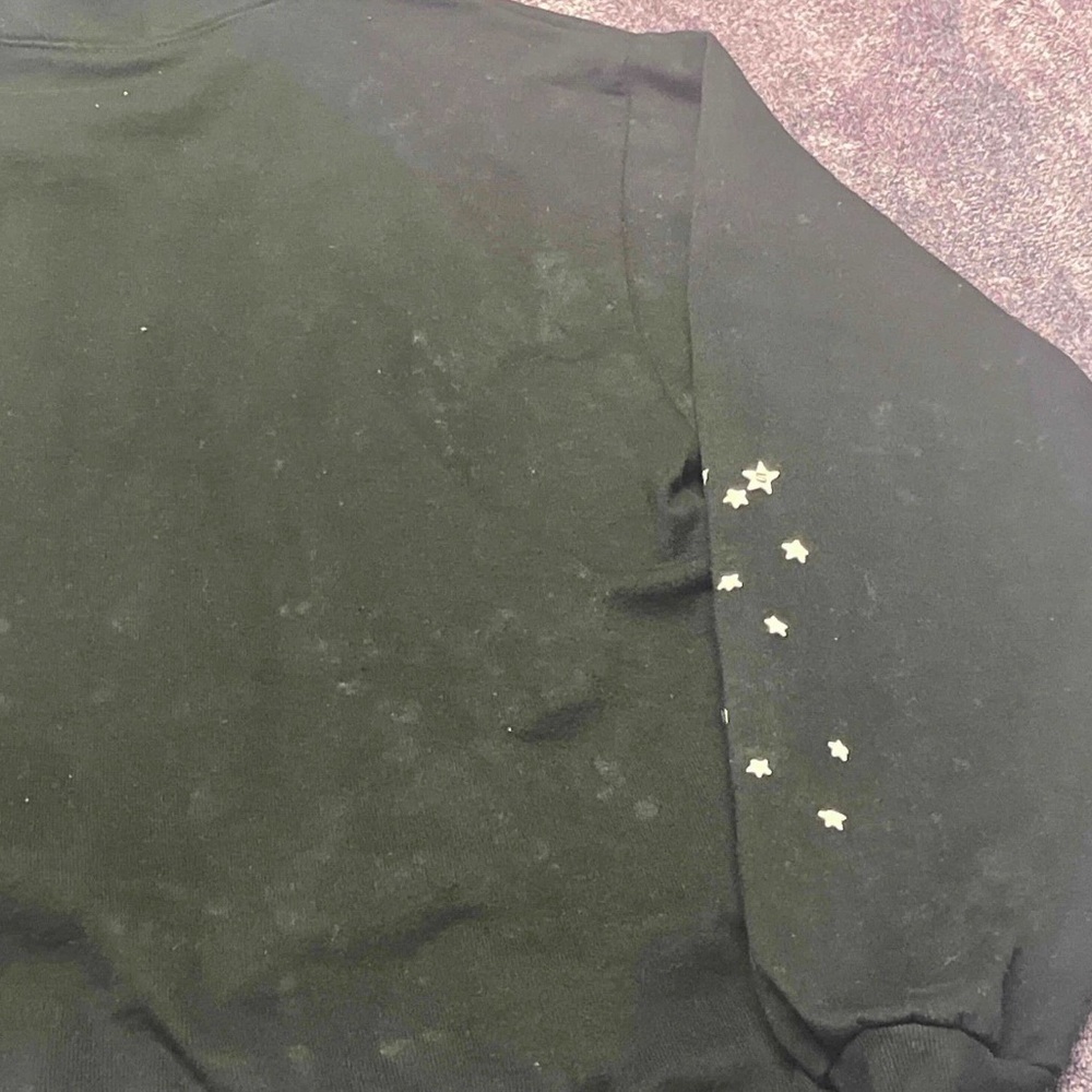 Men's Black Sweater with Star Accents